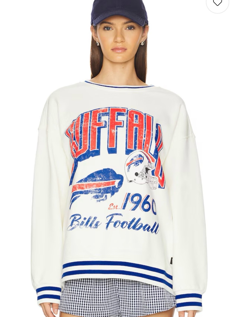 Buffalo Graphic Crewneck Sweatshirt - White/Red/Blue - Picture 2 of 10